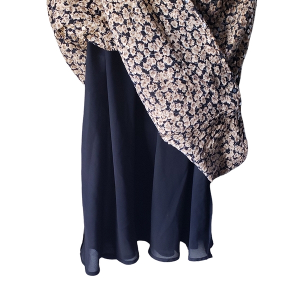 Vintage Liz Claiborne Trapeze Swing Dress Floral Sequined 90's Grundge - Picture 3 of 8